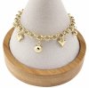4244 Bransoletka elegancka złota 17+3cm pozłacana 14k cyrkonie serce